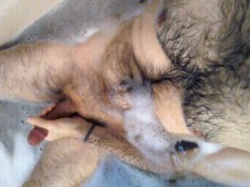 Hairy Chest & Wet Cock in Bath